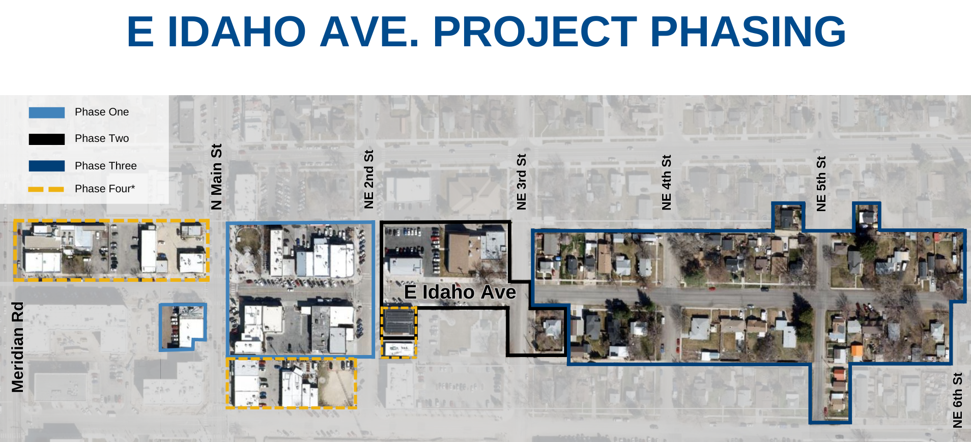 E Idaho Ave project phasing map