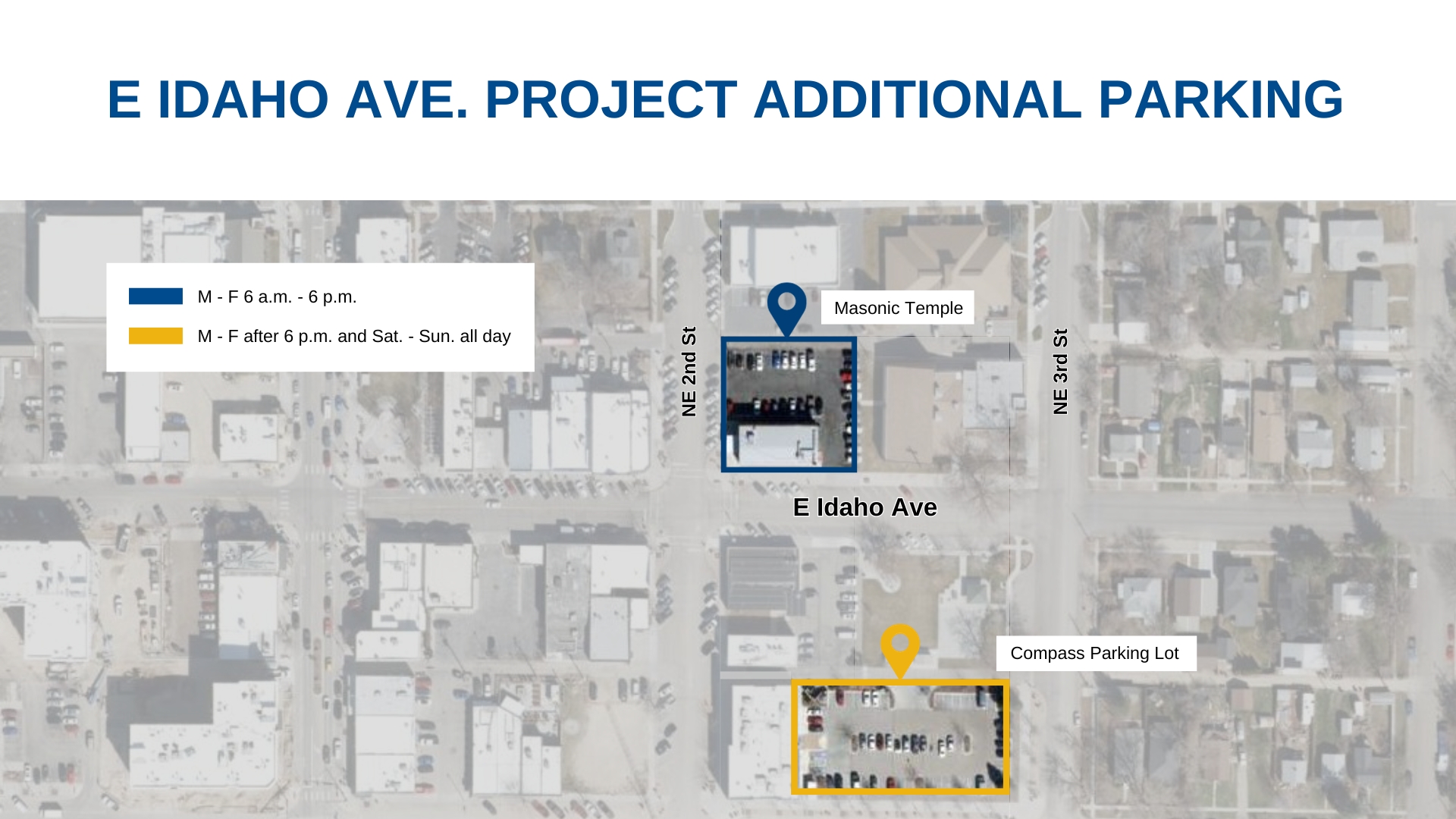 E Idaho Ave project alternative parking map