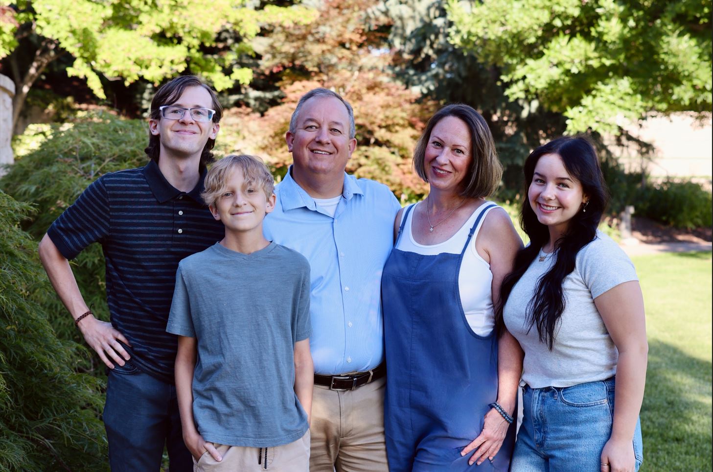 Family picture of Mayor, his wife, and three kids.