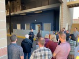 Police Lieutenant speaking to the Public Safety Academy class.
